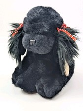 Russ Caress Soft Pets Plush "Princess" 12" Black Dog Red Bows NWT 
