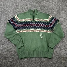 WEATHERPROOF VINTAGE Nordic Quarter-Zip Sweater Men's Size S Mountain