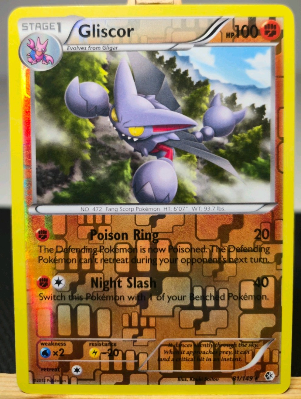 GLISCOR 81/149 Boundaries Crossed Reverse Holo N/M POKEMON ENGLISH VINTAGE