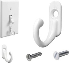Light Switch Plate Hooks, 3 Pack Tiny Wall Mounted Hooks for Hanging Coat,