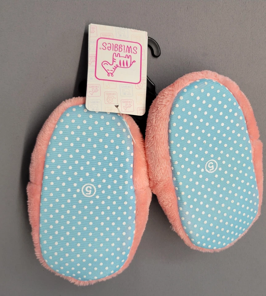 Swiggles Slippers Girls Toddler Size 5 Pink Fox Plush House Shoes Non-Slip New - Image 3 of 4