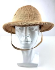 Adjustable Sun Fari Woven Safari Jungle Straw Hat Helmet Unisex Sun Protection