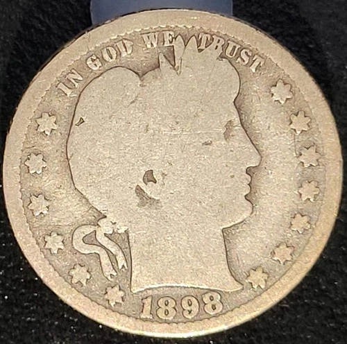 1898 S San Francisco Mint Barber Quarter