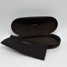 Authentic Tom Ford Eyeglass Case Sunglass with Cleaning Cloth Brown Velvet