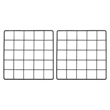 10x10" Wire Grid Panel, 2 Pcs Iron Decorative Wall Grid, Black