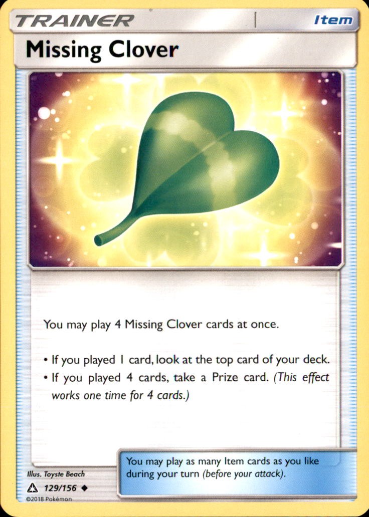 Missing Clover 129/156 Uncommon Ultra Prism Pokemon NM/LP