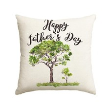 Happy Father's Day Watercolor Tree Throw Pillow Cover, 18 x 18 Inch Love You Dad