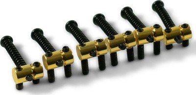 Kluson ; Brass 6 Saddle Set For Fender ; Telecaster ; Gold