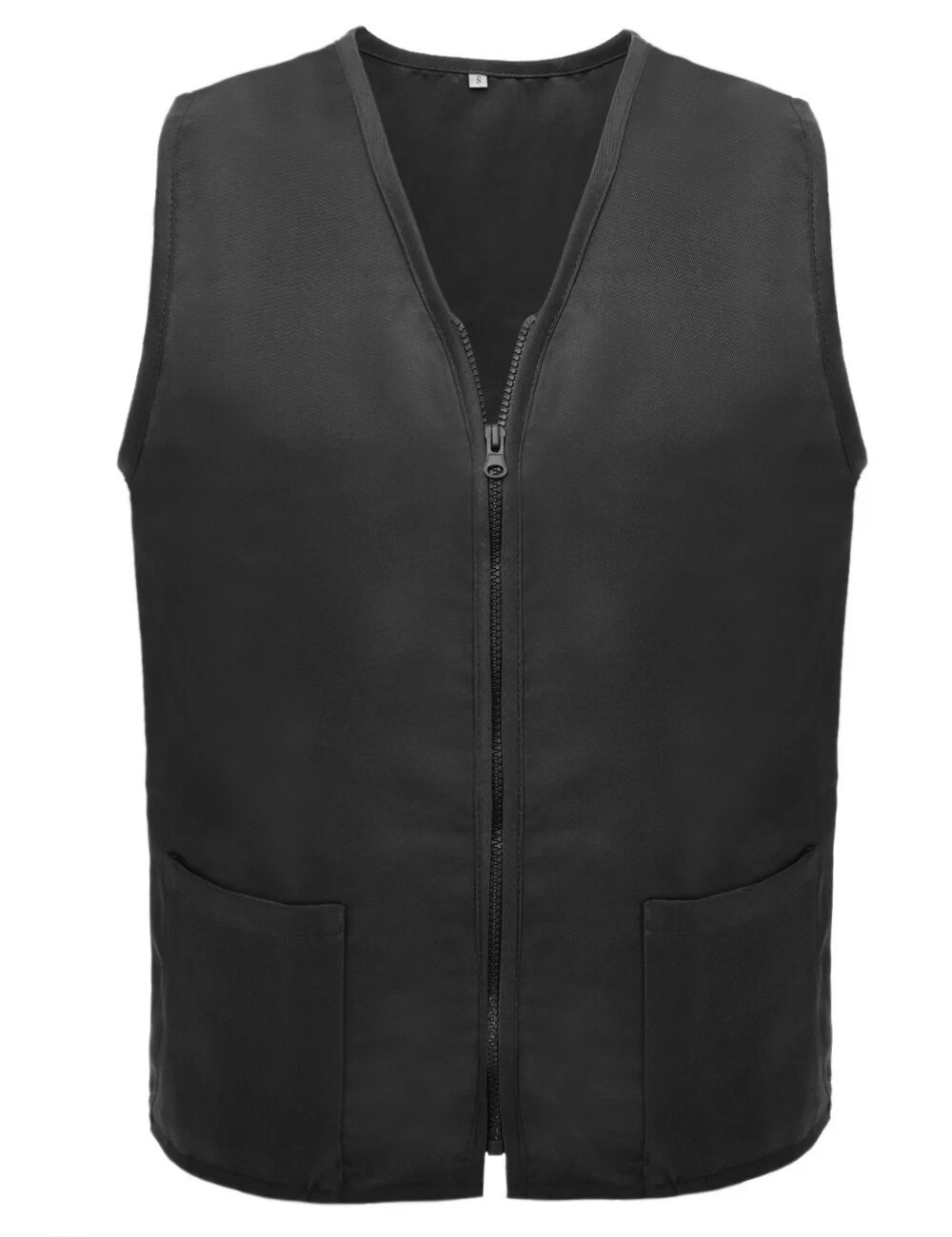 Unisex Work Vest Zip Front 3 Pockets Poplin  Uniform Supermarket Volunteer image 1