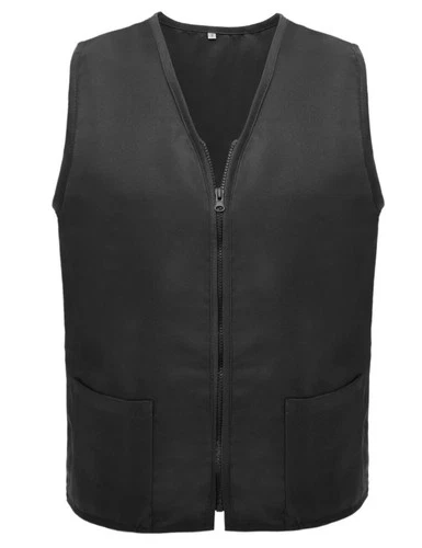 Unisex Work Vest Zip Front 3 Pockets Poplin  Uniform Supermarket Volunteer video thumbnail