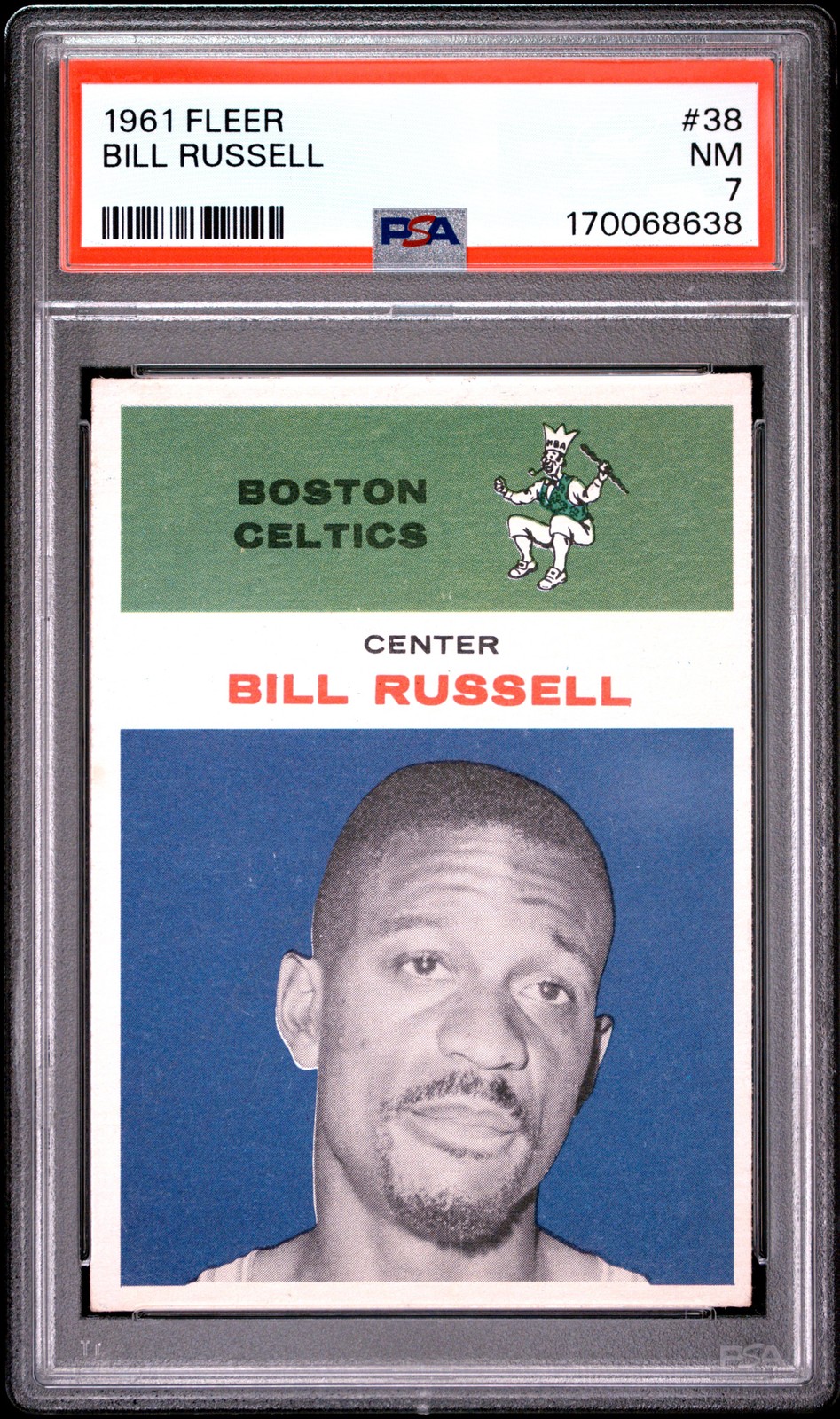1961 FLEER #38 BILL RUSSELL PSA 7 view 1