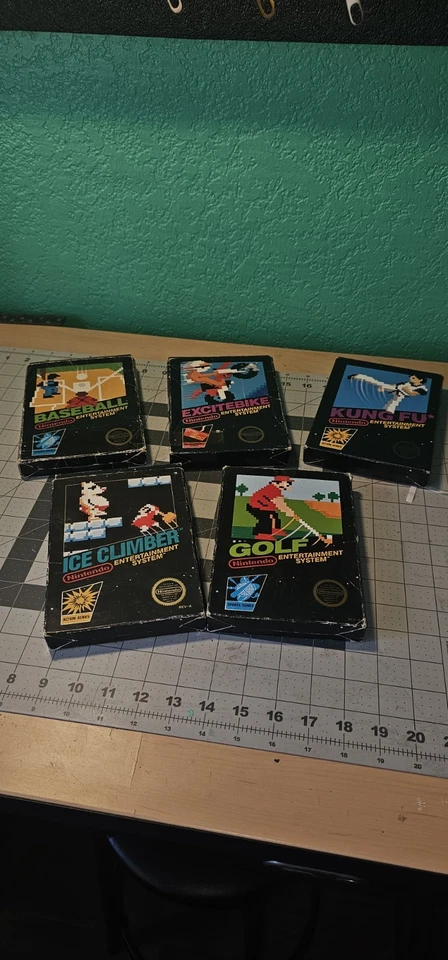 Juegos clásicos Nintendo 5 en caja, kunfu, escalador de hielo, béisbol, bicicleta emocionante Foto 2 de 4