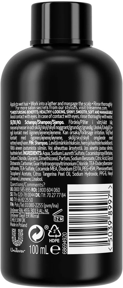 Tresemme Rich Moisture 3 x Shampoo 100ml + 3 x Conditioner 100ml Travel Size - Image 4 of 4