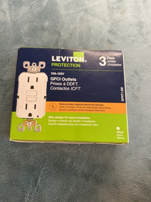 #ad #ad Leviton GFCI Outlet 15A 125V W 3 Pack Protection Electrical Receptacle GFNT1 3W $25.00