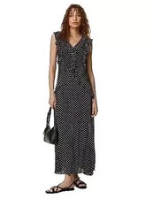 RRP£59 NEW Polka Dot Column Dress in size: 8 regular Black