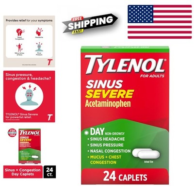 Non-Drowsy Sinus Severe Daytime Relief Caplets - 24 Count Pain & Fever Reducer