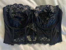 Vintage Fleur de Lace Black Bustier Corset Lingerie Womens Size 36C