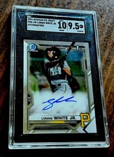 2021 Bowman Chrome Draft Lonnie White Jr RC AUTO # CDA-LW, SGC 9.5 - Pirates
