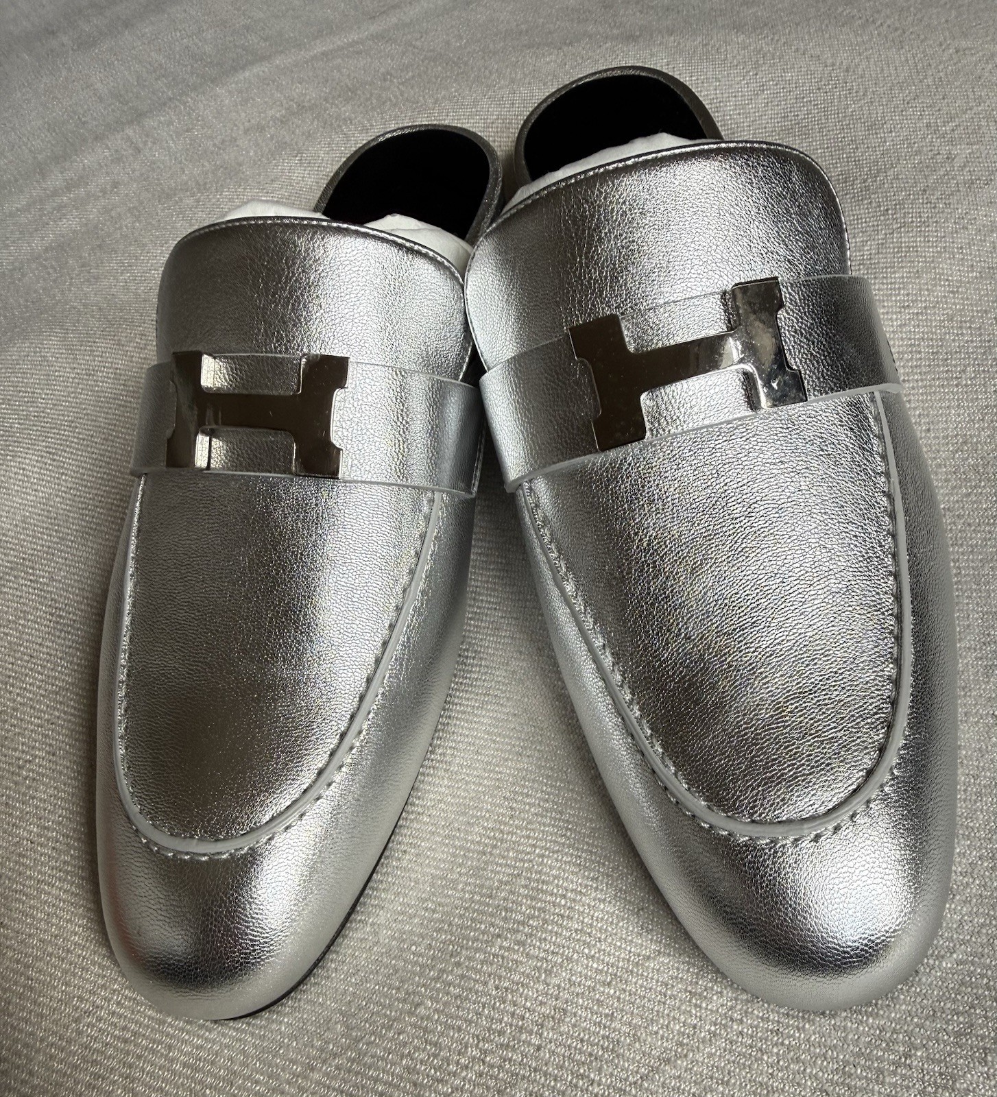 50percent OFF Hermés Mules Femme Trocadero Chevre Metallis Sandals UK5 EU38 RRP £790 image 5