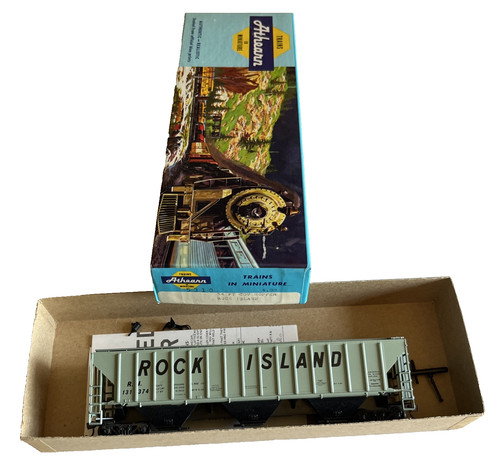 HO Athearn 5310 Construido 54' Tolva Cubierta Rock Island Tren Carro Kit con Kadees RTR | Zustand: Used