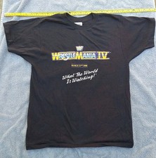 Vintage Wrestlemania IV T Shirt 1988 WWF Wrestling Medium 80s Trump Plaza
