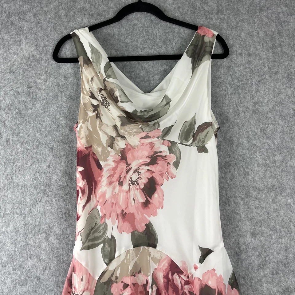 Vestido feminino Robbie Bee chiffon 12 floral gola alta romântico caprichoso fada Y2K - Imagem 3 de 4