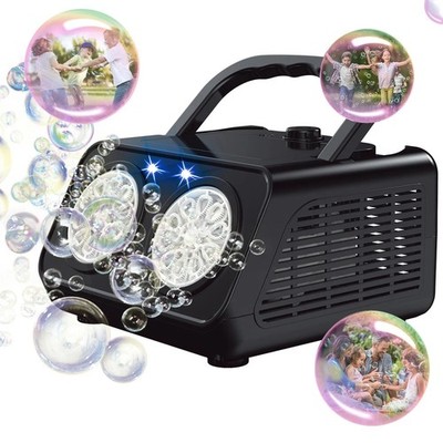 Automatic Bubble Machine Upgrade Bubble Blower with 2 Fans black