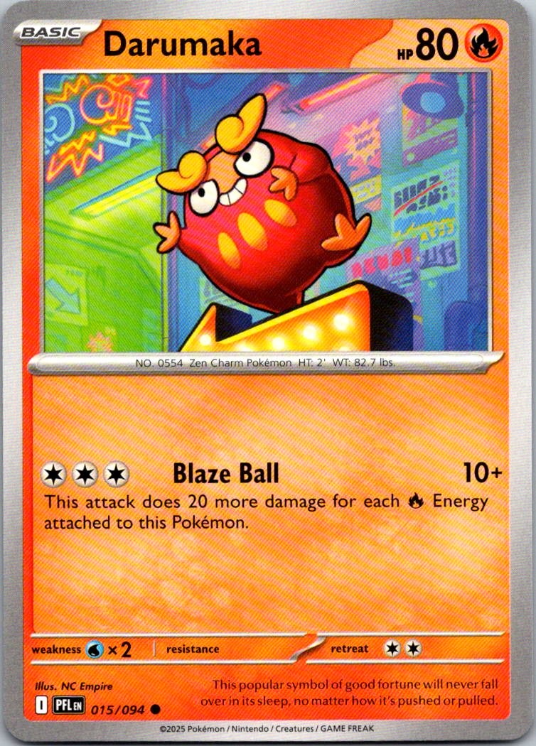Pokemon Darumaka Normal Common ME02: Phantasmal Flames 015/094 NM