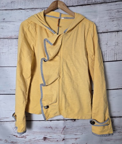 Anthropologie Saturday Sunday Damen Jacke Large gelb Off Kilter Rüschen kurz