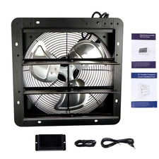 14 Inch Shutter Exhaust Fan W/ Speed Controller High Speed Wall Mounted 1550 CFM