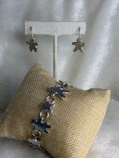 RARE Vintage Silpada Family Paper Doll Bracelet B0762 & Dangle Earrings W0115