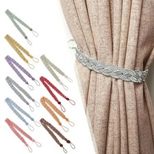 A pair Simple Style Curtain Holder Rope Braided Satin Rope Curtain Tie Backs Tie