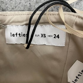 NWT Lefties Corset Women Xs Tan Pin Striped Buckle Croppped