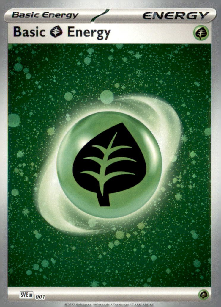 Basic Grass Energy (Cosmos Holo) 001 SVE: Scarlet & Violet Energies Pokemon NM