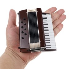 Miniature Accordion with Case Mini Musical Instrument Accordion Replica Colle...