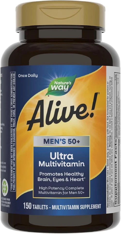 Nature's Way Alive! Multivitamínico Ultra Diario Hombre 50+, Alta Potencia 150 Comprimidos Foto 2 de 4