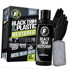  Black Trim Restorer - Unique Dye-Infused Formula Lasts 6+ Months - 4 oz Kit