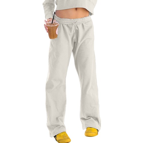 Womens Baggy Wide Leg Sweatpants Drawstring Low Waisted Jogger Soft Yoga Pants - Picture 35 of 37