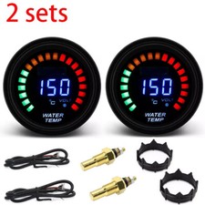 2sets 2 52mm Car Digital Analog Led Electronic Water Temp Temperature Gauge 2sets 2 52mm Car Digital Analog Led Electronic Water Temp Temperature Gauge