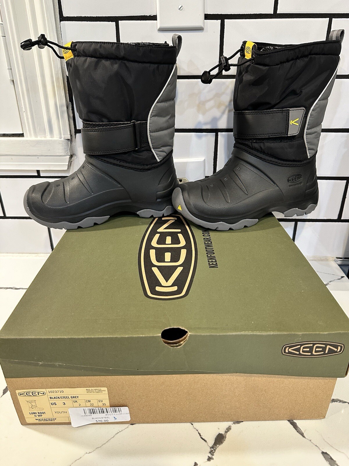 Stivali da neve impermeabili Keen Lumi Boot II WP Youth 3 nero grigio acciaio