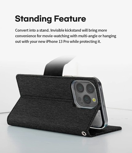 Denim Flip Wallet Case for iPhone 16 Pro Max Plus 15 14 13 12 XR w/ Card Slots - Picture 22 of 65