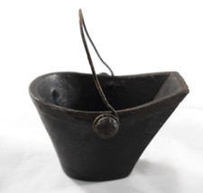 Vintage Antique Miniature Cast Iron Coal Bucket Dollhouse Toy Salesman Sample