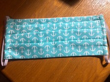 Custom Handmade Aqua Anchor Face mask