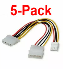 SY-CAB65011 Molex 4-Pin to Molex 4-Pin and Floppy Disk Drive Power Cable 5-Pack
