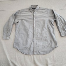 Ralph Lauren Shirt Mens XL 17.5 Gray Cotton Yarmouth Long Sleeve Button Down