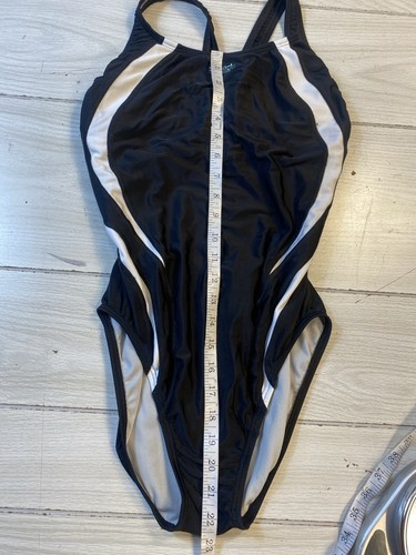 Speedo Women's Swimsuit Creora Highclo Quantum Splice - Fusion Black 10 - Picture 7 of 9