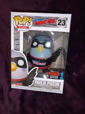 PUNKO POP! PAULIE PIGEON #23 Black,NY 2019 COMIC CON  LE collectable. NIB. W box