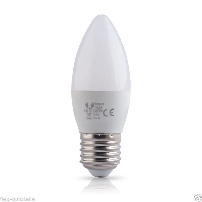 FOREVER LIGHT LED Kerze Birne Glühlampe LEDLampe Energiesparlampe E27 ECO warmweiß 4W