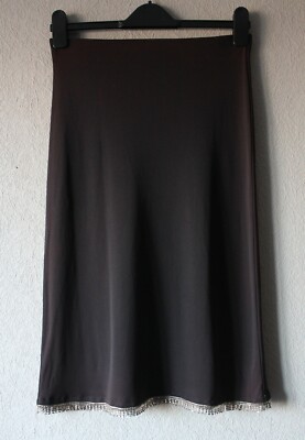 MUGLER Vintage Damen Midi Prinzessin leicht ausgestellt Metall Fransen Saum Rock