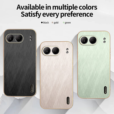 For OnePlus Nord 4 5G, Luxury Brushed Leather Electroplated Bumper Cover Case